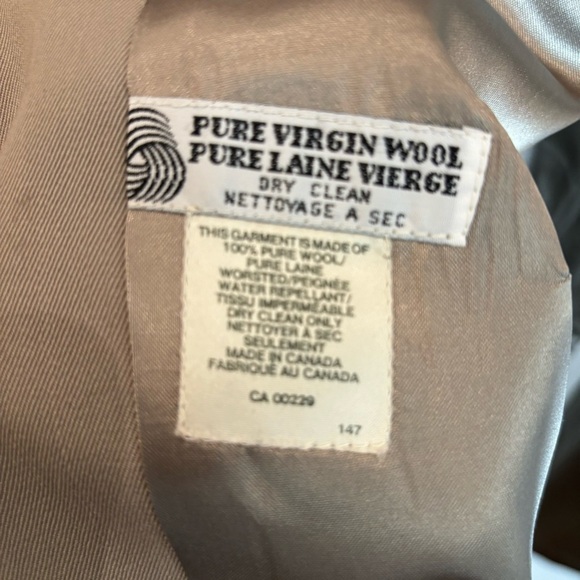 AQUASCUTUM SZ 6 UK Wool Raglan Sleeve Back Slit Belt  Trench Coat with Pockets - Picture 8 of 14